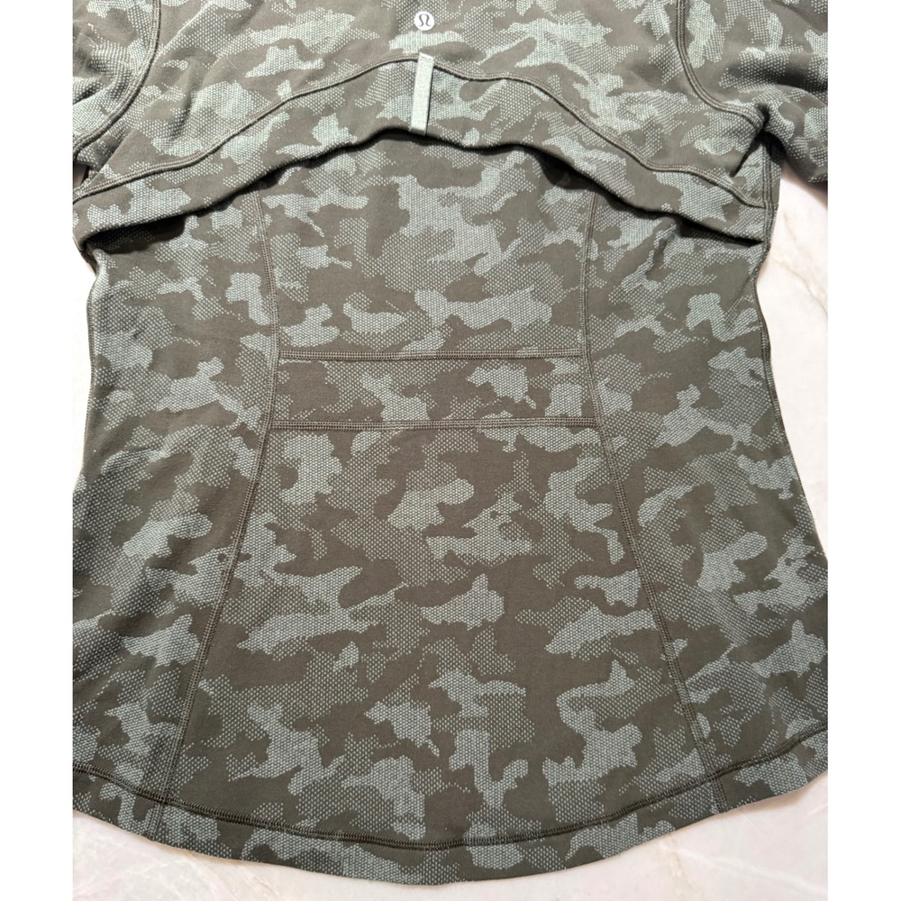Lululemon Define Jacket Heritage Camo Olive Green Twill Women's 12 #109 - Picture 14 of 16